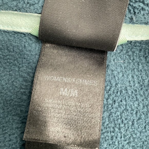 The North Face Fleece Jacket Womens Size M Green Full Zip Pockets Logo Mock Neck - Picture 7 of 15